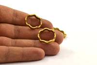 Brass Wavy Ring, 4 Raw Brass Wavy Ring (17.5mm) N0357