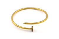 Brass Nail Cuff, 1 Raw Brass Nail Cuff, Bracelet (240x3.5mm) V090