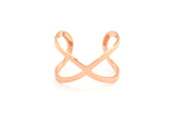 Rose Gold Infinity Ring, 5 Rose Gold Plated Brass Adjustable Infinity Ring Settings - 16-17mm / 23 Gauge Mn30 Q0220