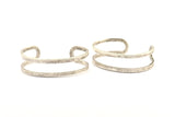 Antique Silver Cuff Bangle, 1 Antique Silver Plated Brass Cuff Bracelet Bangles (17x145x2mm) BRC184 H0390
