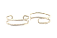 Antique Silver Cuff Bangle, 1 Antique Silver Plated Brass Cuff Bracelet Bangles (17x145x2mm) BRC184 H0390