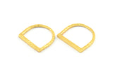D Shape Rings, 3 Gold Plated Brass D Shape Connectors, Rings (19x20x2mm) BS 1889 Q0458