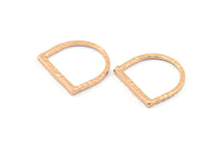 D Shape Rings, 3 Rose Gold Plated Brass D Shape Connectors, Rings (19x20x2mm) BS 1889 Q0458