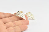 Silver Chevron Ring, 2 - 925K Sterling Silver Plated Brass Fish Scale Textured Adjustable Ethnic Rings E409