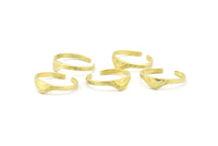 Brass Ring Settings, 4 Raw Brass Adjustable Sunrise Rings N0728