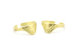 Brass Ring Settings, 4 Raw Brass Adjustable Sunrise Rings N0727