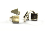 Antique Silver Square And Triangle Ring, 1 Antique Silver Plated Square And Triangle Rings U056 H0273
