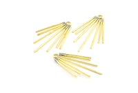 Brass Wire Earring, 2 Raw Brass Wire Earrings, Jewelry Supplies, Findings, Charms (33x19x1mm) E373
