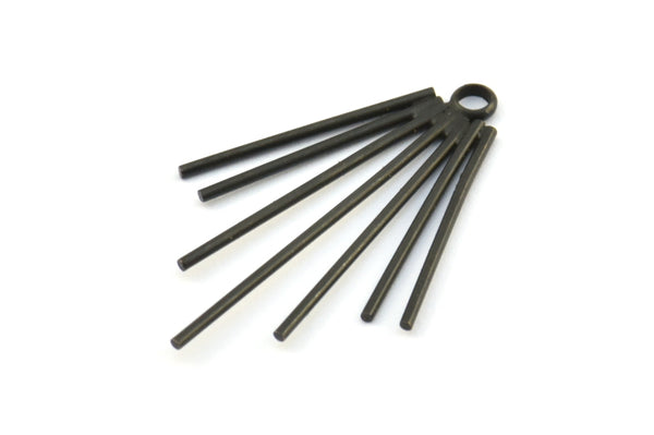 Black Wire Earring, 2 Oxidized Brass Black Wire Earrings, Jewelry Supplies, Findings, Charms (33x19x1mm) E373 S752