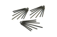 Black Wire Earring, 2 Oxidized Brass Black Wire Earrings, Jewelry Supplies, Findings, Charms (33x19x1mm) E373 S752