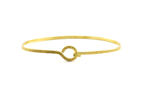 Elegant Thin Cuff, 8 Raw Brass Textured Wire Bracelet T112