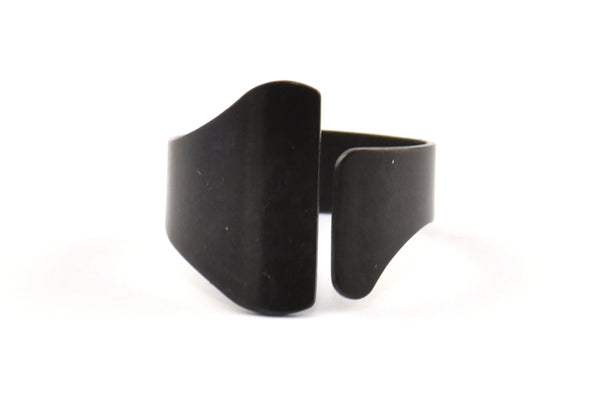 Black Bohemian Ring, 2 Oxidized Brass Black Ring Settings (19mm) Bs-1345 S325