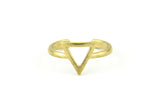 Open Triangle Ring - 10 Raw Brass Triangle Rings - Pad Size 6mm Mn64