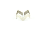 Silver Chevron Ring - 10 Antique Silver Plated Brass Adjustable Ring Setting - 19-20mm E638 H0613
