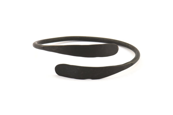 Hand Black Hammered Cuff, 1 Oxidized Brass Black Hand Hammered Cuff Bracelet Bangle (68x3mm) V080 S346