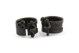 Black Ethnic Ring, Oxidized Brass Black Ring Setting N0156 S357