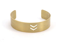 Brass Chevron Cuff - 2 Raw Brass Chevron Cuff Bracelet Blank Bangle Without Holes (5x0.80 mm) BRC029
