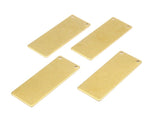 Brass Rectangle Blank, 12 Raw Brass Rectangle Stamping Blank, with 2 Holes, Pendants (40x15x0.80mm) D0162