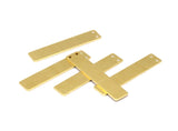 Brass Necklace Blank, 24 Raw Brass Rectangle Stamping Blanks With 2 Holes, Necklace Pendants (40x8x0.80mm) D335-07