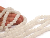 White Quartz 8 Mm Round Gemstone Beads 15.5 Inc G090