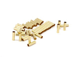 Raw Brass Spacer Beads, 60 Raw Brass Tubes (4x14mm) BRC203--N0687