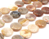 Agate 20mm Coin Pendant Gemstone Beads , 20pcs T010