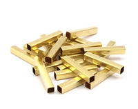 27 Raw Brass Square Tubes (5x30mm) Bs1604