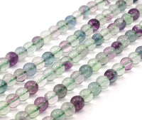Fluorite 6 mm Gemstone Round Beads 15.5 inches Full Strand T007