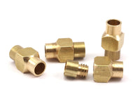 Brass Screw Clasp, 5 Raw Brass Screw Clasp For 6 Mm Leather Cord (16x8mm) Brc279--r079