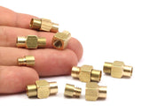 Brass Screw Clasp, 5 Raw Brass Screw Clasp For 6 Mm Leather Cord (16x8mm) Brc279--r079