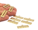 Brass Bracelet Part - 25 Raw Brass Bracelet Parts Connectors, Stamping (35x10x0.80mm) D419