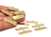 Brass Bracelet Part, 25 Raw Brass Bracelet Parts Connectors (30x10x0.80mm)  Brc248--D0415