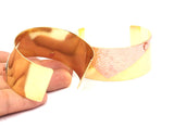 Brass Copper Cuff - 3 Brass And Copper Cuff Bracelet (150x30x0.80mm) Brc207