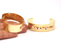 Brass Copper Bracelet - 3 Brass And Copper Cuff Bracelets (148x18x0.80mm) Brc137