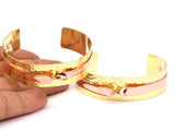 Brass Copper Cuff - 3 Brass and Copper Cuff Bracelets (148x18x0.80mm)  BRC209