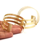 Brass Striped Cuff - 2 Raw Brass Cuff Bracelet Bangle (25x156x0.80mm)   BRC135