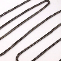 Gunmetal Brass Chain, 3 M. (1.3mm) Gunmetal Brass Faceted Soldered Curb Chain Z126