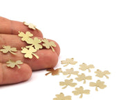 Maple Leaf Blank, 50 Raw Brass Clover Blanks (17x14mm)  A0708