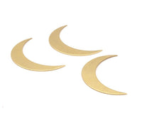 Brass Crescent Blank, 12 Raw Brass Crescent Blanks (44x9x0.80mm) Moon 14