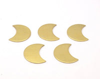 Brass Crescent Moon, 10 Raw Brass Crescent Moons (25x15.5x0.80mm) Moon4