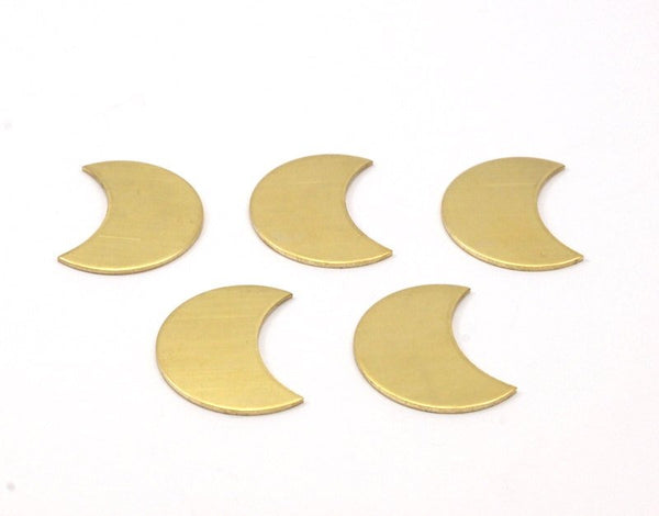 Brass Crescent Moon, 10 Raw Brass Crescent Moons (25x15.5x0.80mm) Moon4