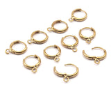 Raw Brass Leverback, 24 Raw Brass Leverback Earring Findings (12x15mm) K623