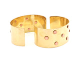 Brass Copper Bracelet - 3 Brass And Copper Cuff Bracelet (150x35x0.80mm) Brc161