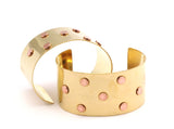 Brass Copper Bracelet - 3 Brass And Copper Cuff Bracelet (150x35x0.80mm) Brc161
