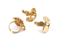 Brass Rounded Ring - 3 Raw Brass Adjustable Rings With Rounds N032