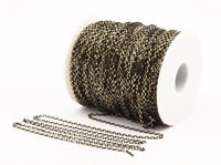 Cable Brass Chain, 5 M (2x3mm) Brass Tiny Faceted Soldered Flat Cable Chain - ( Z149)