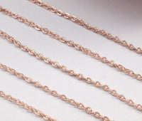 Rose Gold Chain, 10 Meters (1.6x1.3mm) Rose Gold Plated Brass Chain -  Z037