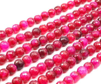 Fuchia Agate 8 Mm Disco Faceted Gemstone Round Beads 15.5 Inches T014