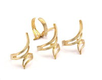 4 Raw Brass Adjustable Rings N038