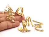4 Raw Brass Adjustable Rings N042
